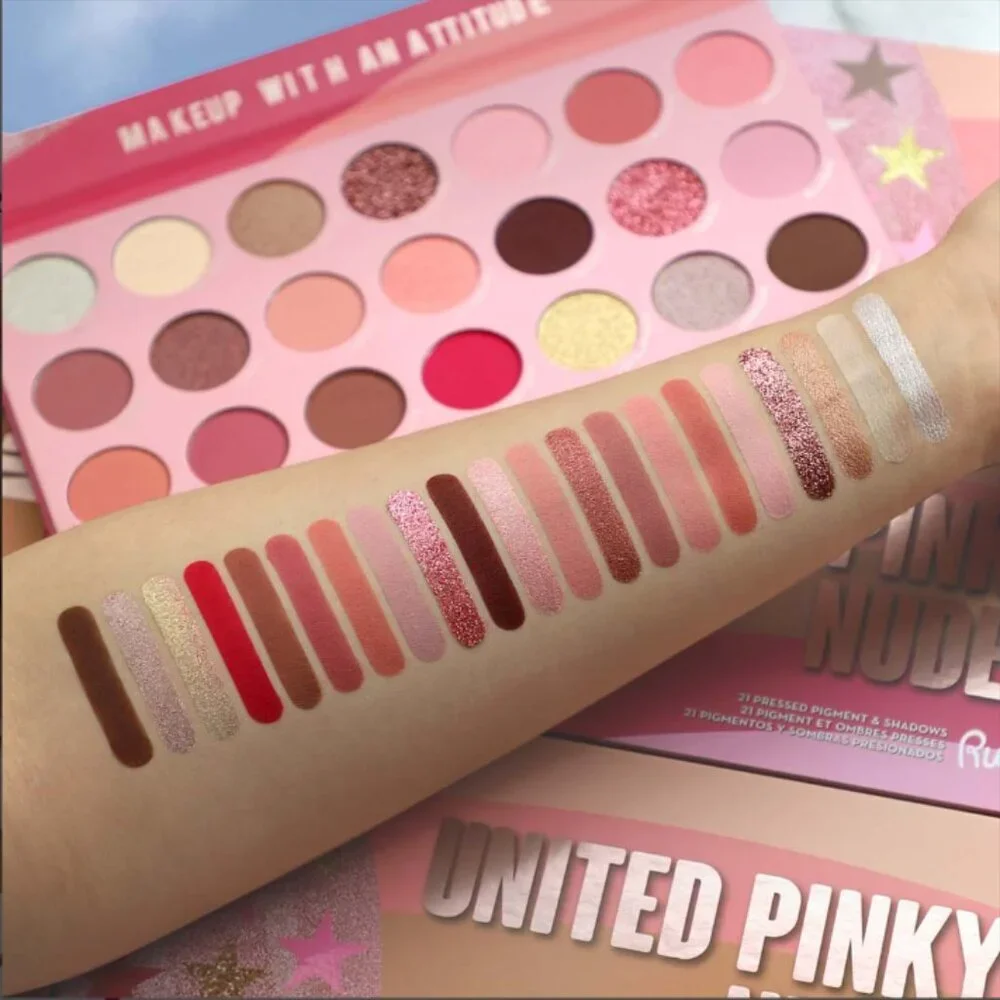 Rude Cosmetics United Pinky Nudes 21 Pressed Pigments, Glitter, and Eyeshadow